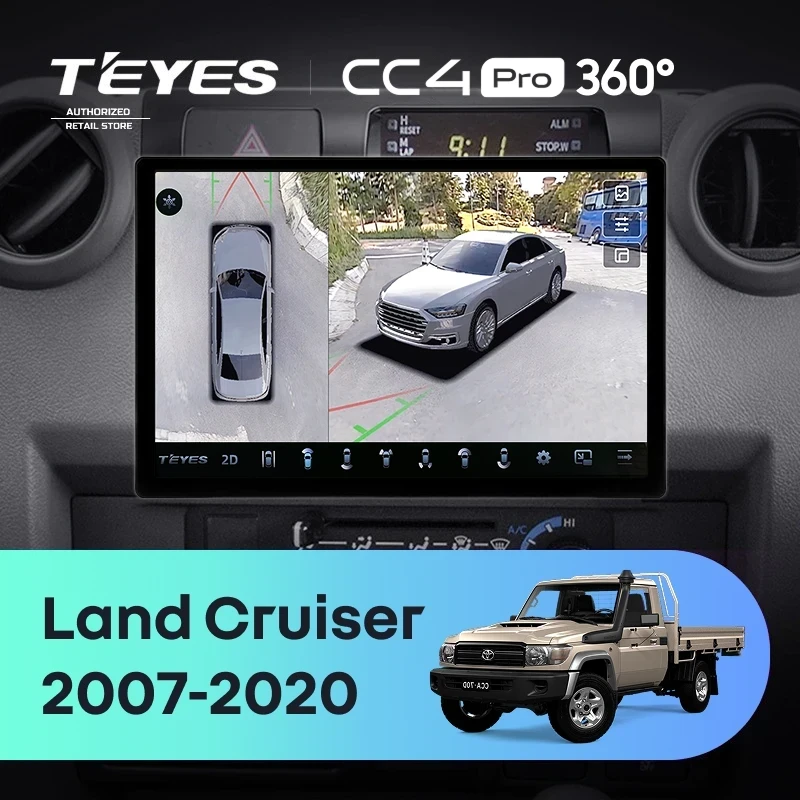Штатная магнитола Teyes CC4 Pro 360 12/256 Toyota Land Cruiser 70 Series LC 79 (2007-2020) (13")