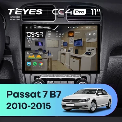 Штатная магнитола Teyes CC4 Pro 12/256 Volkswagen Passat 7 B7 (2010-2015) (11") (10 inch Universal)