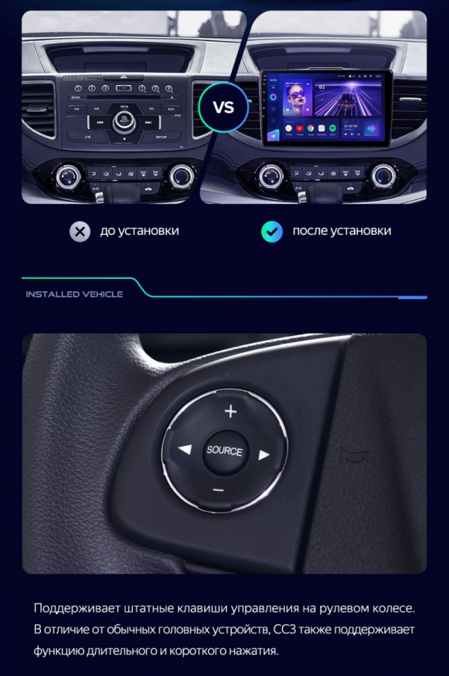 Штатная магнитола Teyes CC3 4/32 Honda CR-V 4 RM RE (2011-2018) Тип-B