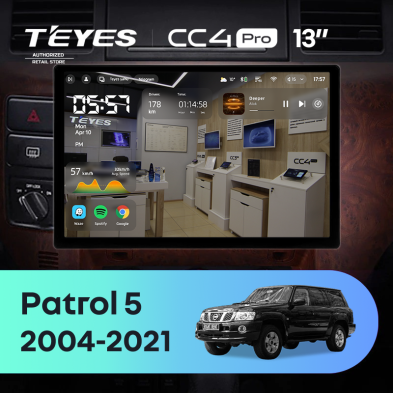 Штатная магнитола Teyes CC4 Pro 8/128 Nissan Patrol V 5 Y61 (2004-2021) F3 (13")