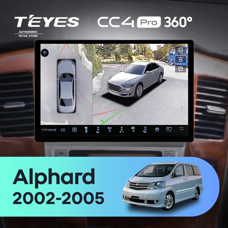 Штатная магнитола Teyes CC4 Pro 360 8/128 Toyota Alphard 1 H10 (2002-2005) F1 (11")