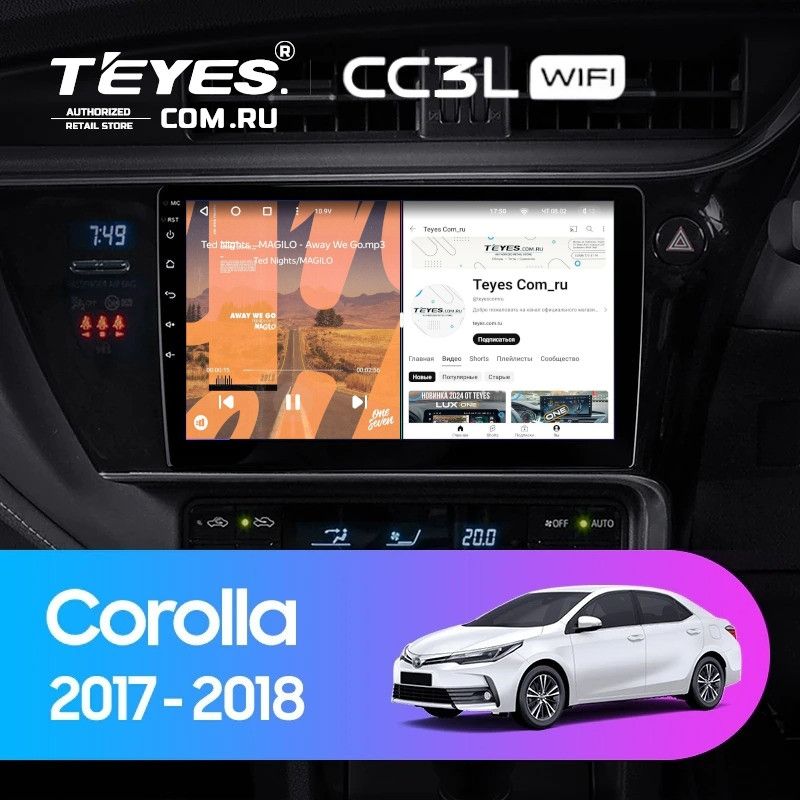 Штатная магнитола Teyes CC3L WiFi 2/32 Toyota Corolla (2017-2018) Тип-A