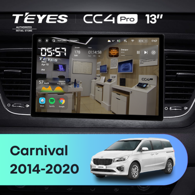Штатная магнитола Teyes CC4 Pro 8/128 Kia Carnival YP (2014-2021) F1 Тип-B (13")