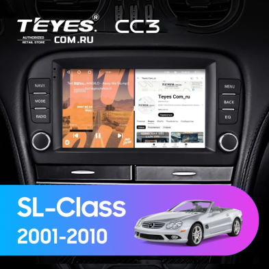 Штатная магнитола Teyes CC3 4/64 Mercedes-Benz SL-Class R230 (2001-2010) 7"