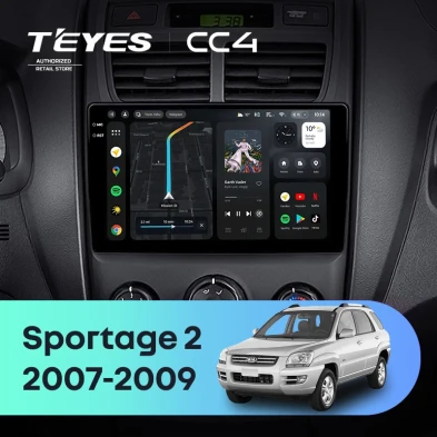 Штатная магнитола Teyes CC4 8/128 Kia Sportage 2 (2007-2009)