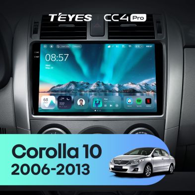 Штатная магнитола Teyes CC4 Pro 8/128 Toyota Corolla 10 E140 E150 (2006-2013) Тип-A