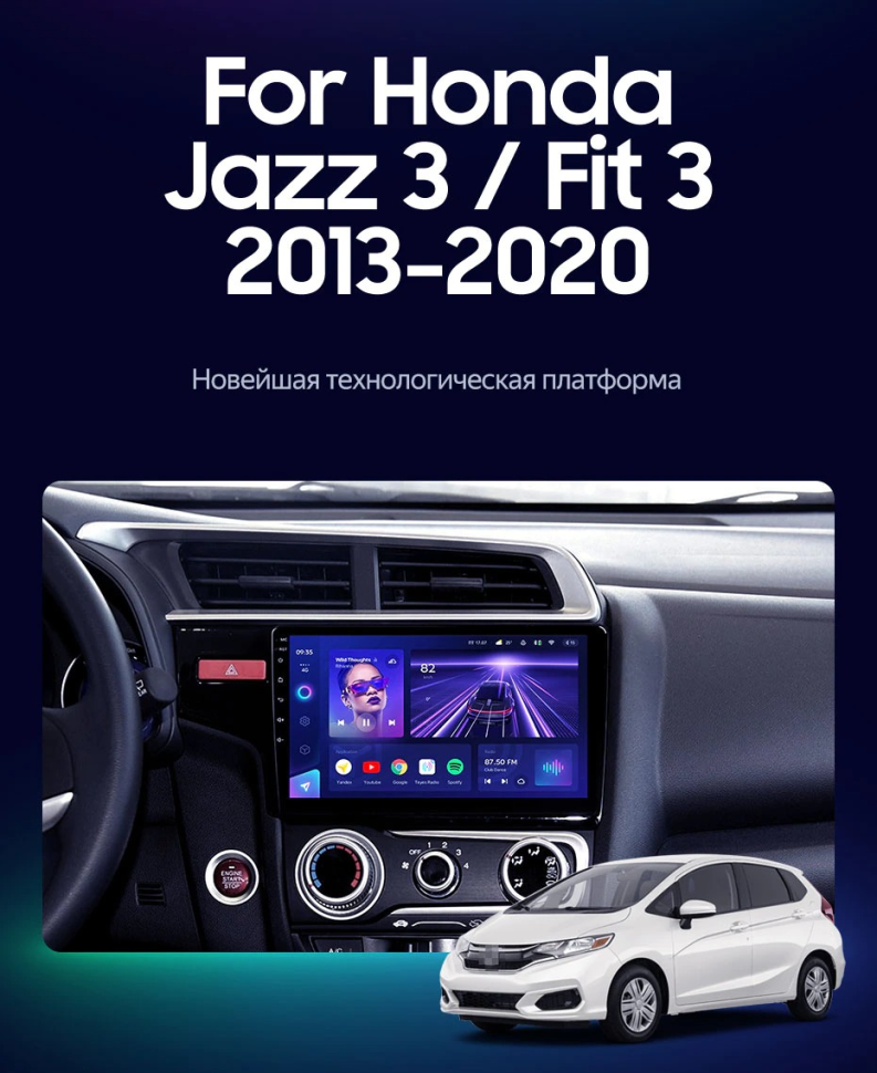 Штатная магнитола Teyes CC3L 4/32 Honda Jazz 3 (2013-2020) Тип-B