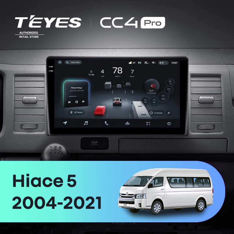 Штатная магнитола Teyes CC4 Pro 8/128 Toyota Hiace XH10 H200 (2004-2021)