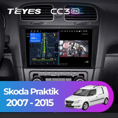 Штатная магнитола Teyes CC3 2K 6/128 Skoda Praktik (2007-2015)