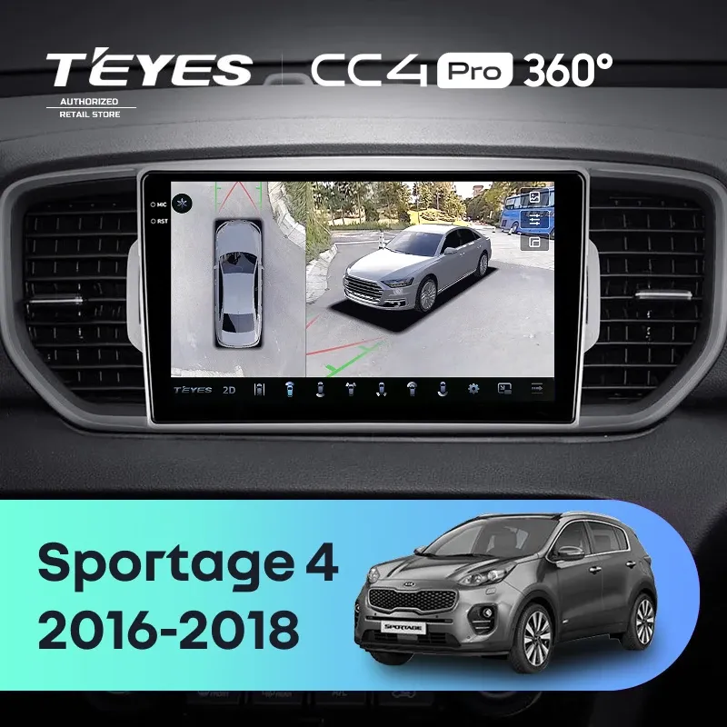Штатная магнитола Teyes CC4 Pro 360 8/128 Kia Sportage 4 QL (2016-2018) Тип-B