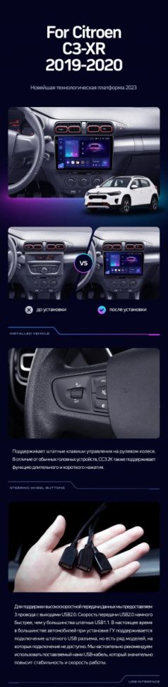 Штатная магнитола Teyes CC3 2K 6/128 Citroen C3-XR (2019-2020) F1