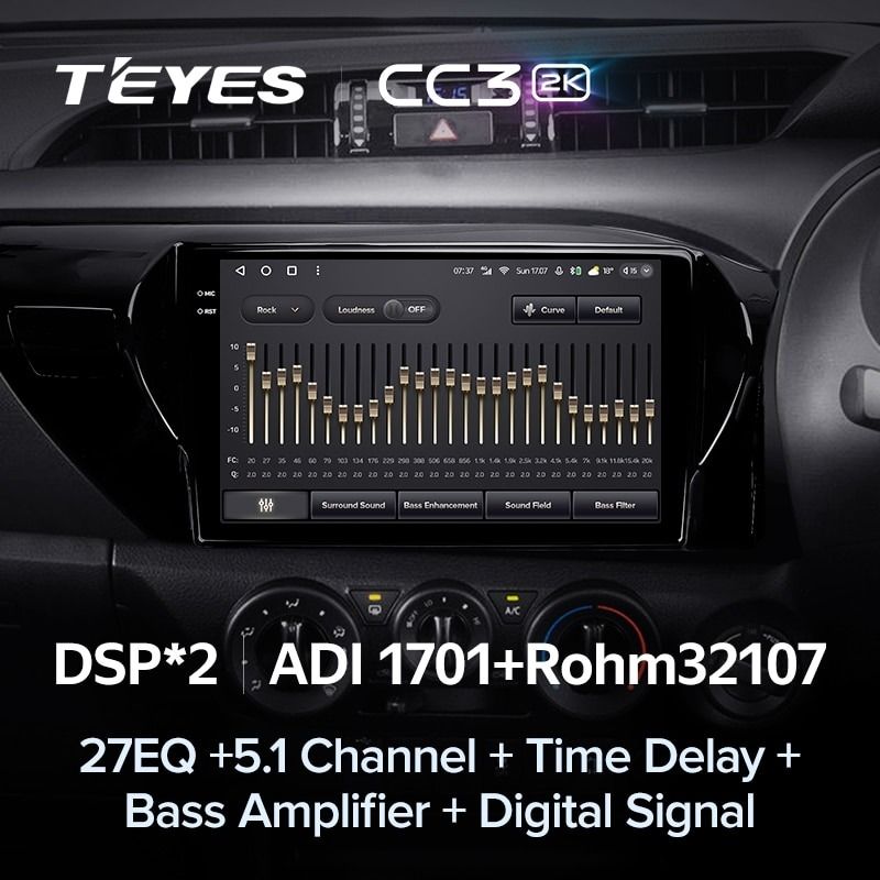 Штатная магнитола Teyes CC3 2K 6/128 Toyota Hilux Pick Up AN120 (2015-2020) Правый руль