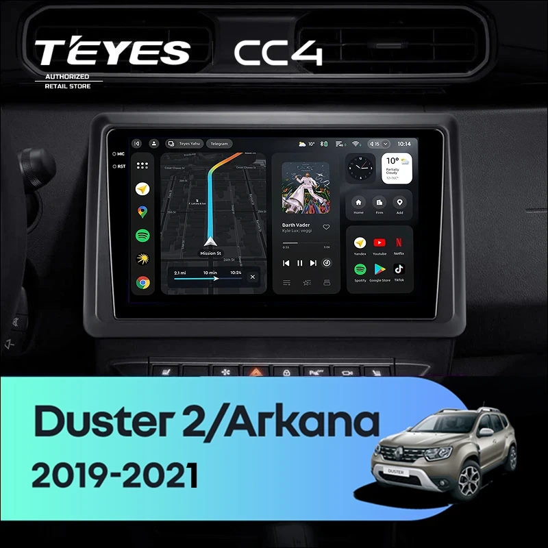 Штатная магнитола Teyes CC4 6/64 Renault Duster HM 2 (2020-2021) F2