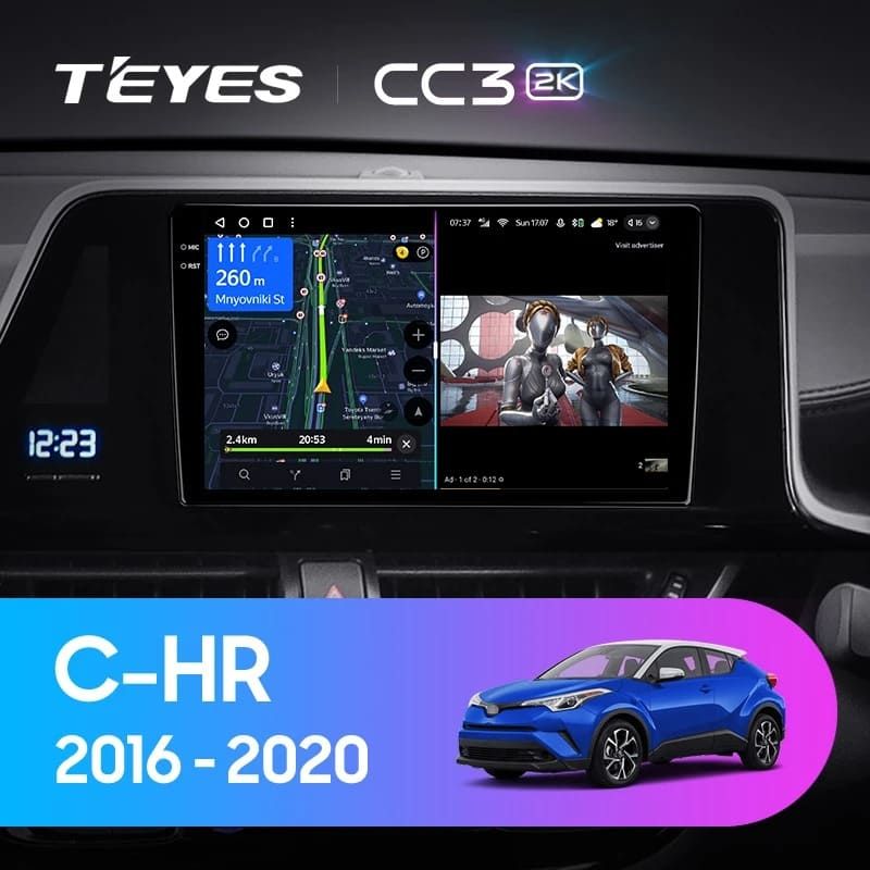 Штатная магнитола Teyes CC3 2K 6/128 Toyota C-HR (2016-2020) F1 Правый руль