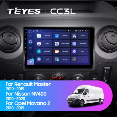 Штатная магнитола Teyes CC3L 4/64 Renault Master (2010-2019) F2