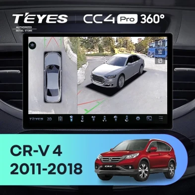 Штатная магнитола Teyes CC4 Pro 360 12/256 Honda CR-V 4 RM RE (2011-2018) Тип-A (13")