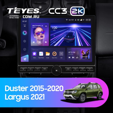 Штатная магнитола Teyes CC3 2K 6/128 Renault Duster (2015-2020) F2 (13" с кнопками)