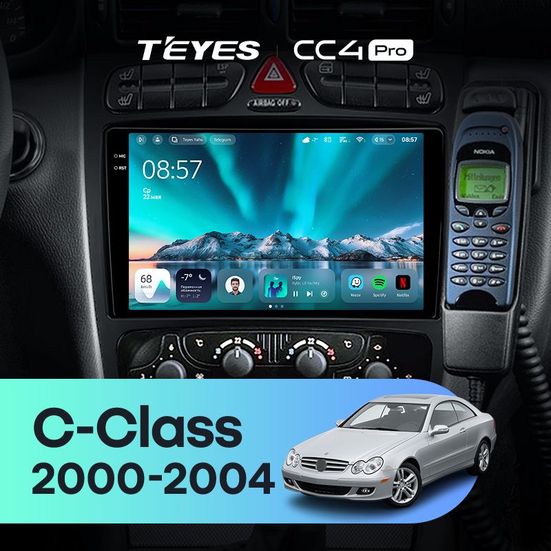 Штатная магнитола Teyes CC4 Pro 8/128 Mercedes-Benz C/CLK-Class S203 W203 W209 A209 (2000-2005) F1