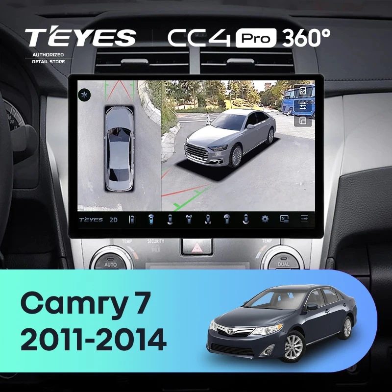 Штатная магнитола Teyes CC4 Pro 360 8/128 Toyota Camry 7 XV 50 55 (2011-2014) F4 (13")