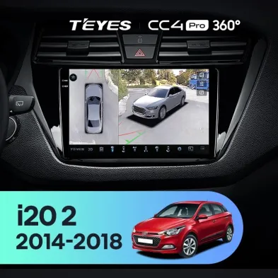 Штатная магнитола Teyes CC4 Pro 360 8/128 Hyundai i20 2 GB (2014-2018) Правый руль