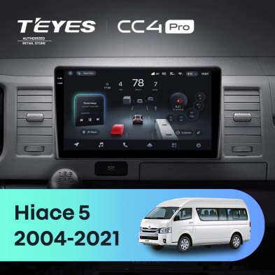 Штатная магнитола Teyes CC4 Pro 12/256 Toyota Hiace XH10 H200 (2004-2021)