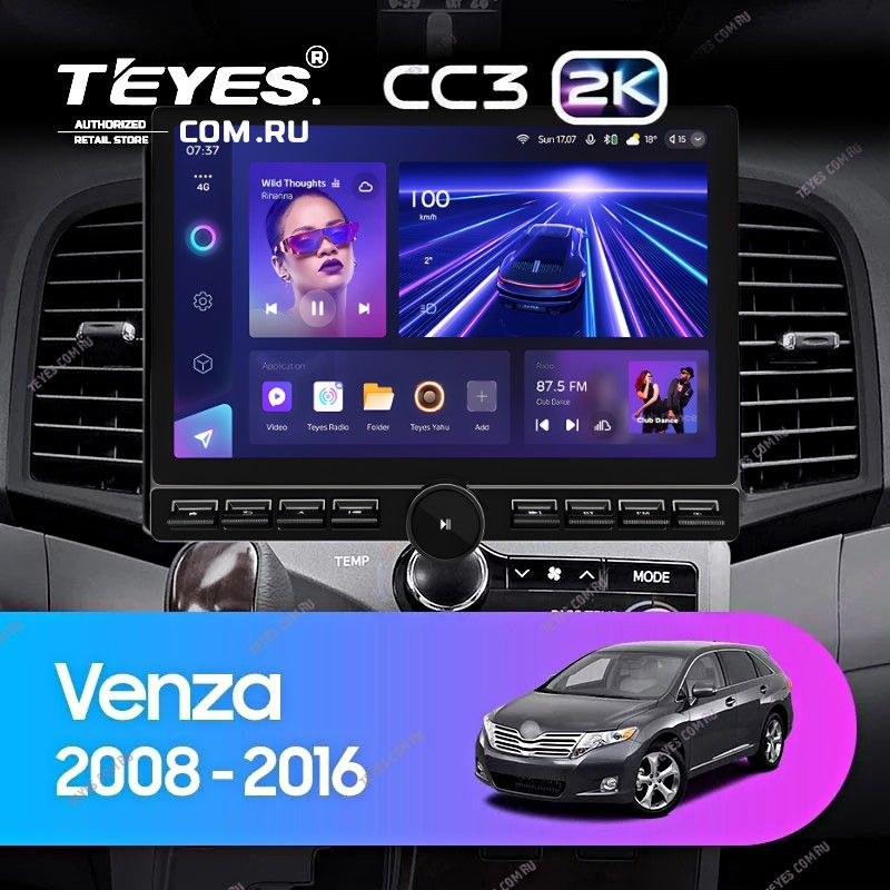 Штатная магнитола Teyes CC3 2K 6/128 Toyota Venza (2008-2016) (13" с кнопками)