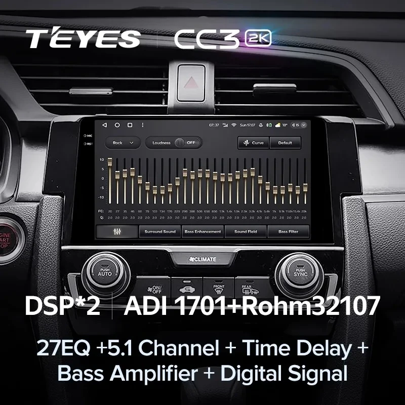 Штатная магнитола Teyes CC3 2K 360 6/128 Honda Civic 10 FC FK (2015-2020)