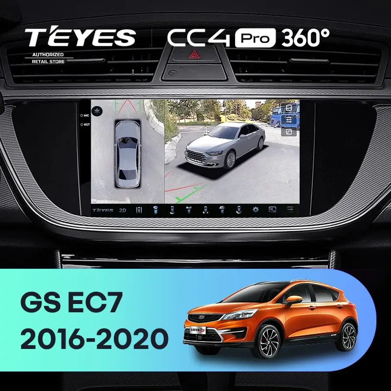 Штатная магнитола Teyes CC4 Pro 360 12/256 Geely Emgrand EC7 (2016-2020) F1