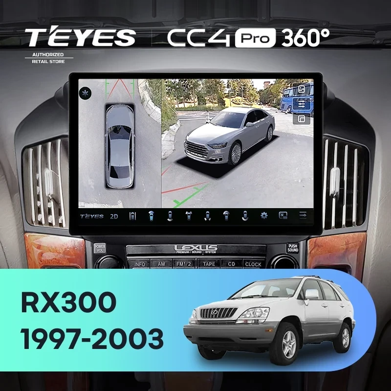 Штатная магнитола Teyes CC4 Pro 360 12/256 Lexus RX300 XU10 (1997-2003) F1 (11")