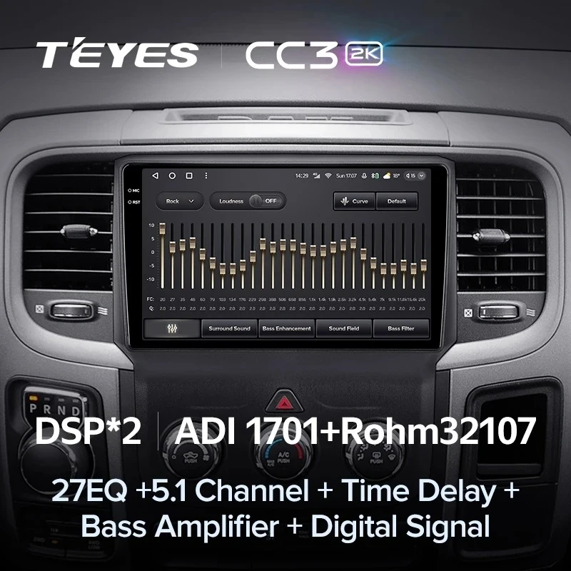Штатная магнитола Teyes CC3 2K 4/32 Dodge Ram 4 DJ DS (2013-2019) F2