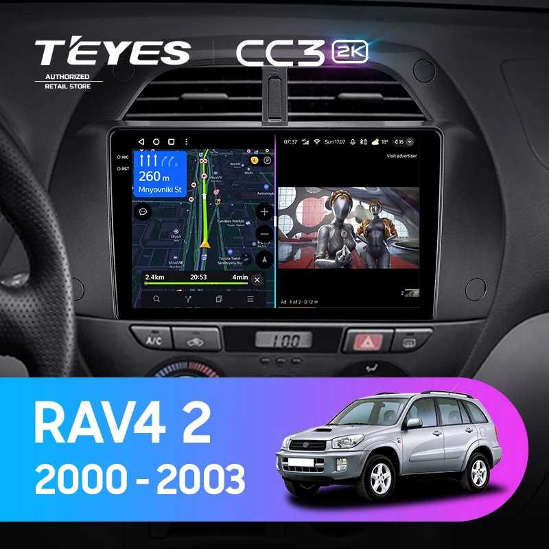 Штатная магнитола Teyes CC3 2K 4/32 Toyota RAV4 2 CA20 (2000-2003) F3