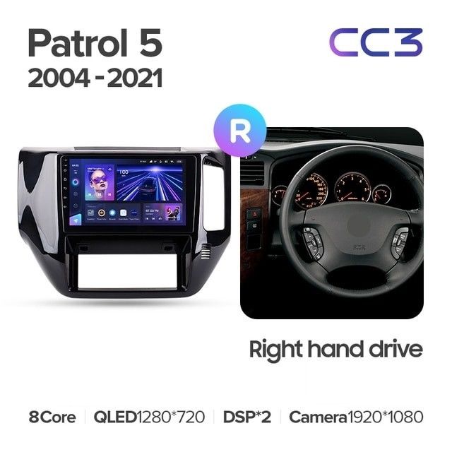 Штатная магнитола Teyes CC3L 4/64 Nissan Patrol V 5 Y61 (2004-2021) F3 Правый руль