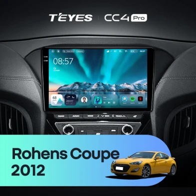 Штатная магнитола Teyes CC4 Pro 8/128 Hyundai Rohens Coupe 2012+ F3