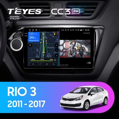 Штатная магнитола Teyes CC3 2K 4/64 Kia Rio 3 (2011-2017)