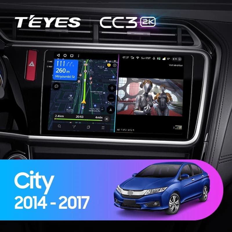 Штатная магнитола Teyes CC3 2K 6/128 Honda City (2014-2017) Тип-A