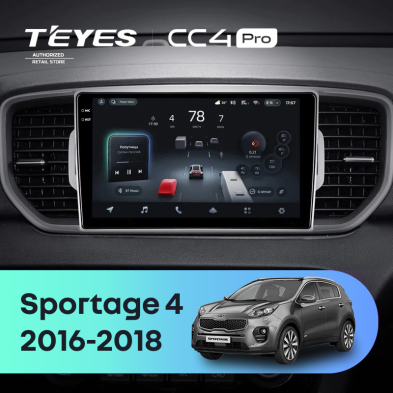 Штатная магнитола Teyes CC4 Pro 8/128 Kia Sportage 4 QL (2016-2018) Тип-A