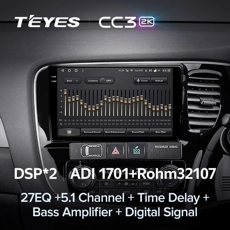 Штатная магнитола Teyes CC3 2K 4/64 Mitsubishi Outlander 3 GF0W GG0W (2012-2018) Тип-A Правый руль