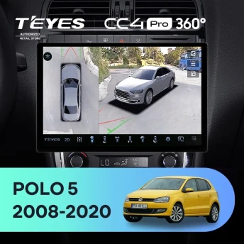 Штатная магнитола Teyes CC4 Pro 360 12/256 Volkswagen Polo 5 (2008-2020) F1 (13")