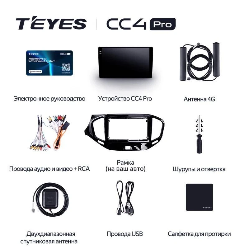 Штатная магнитола Teyes CC4 Pro 12/256 Toyota Land Cruiser 100 (1998-2003) F4