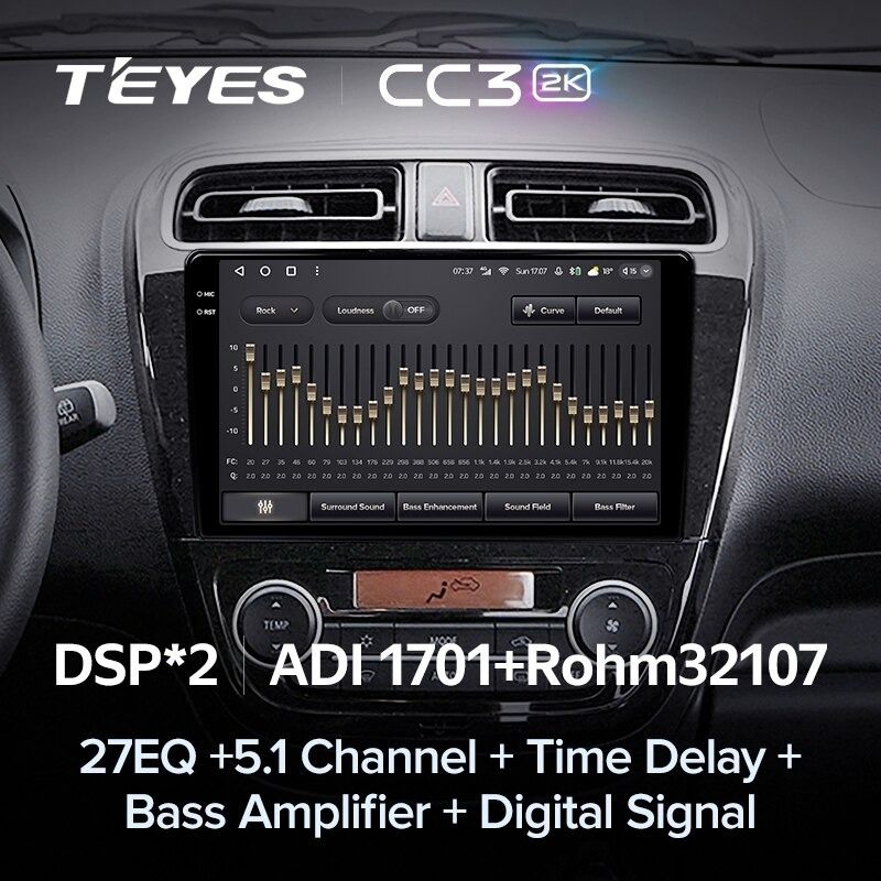 Штатная магнитола Teyes CC3 2K 4/32 Mitsubishi Mirage 6 (2012-2018)