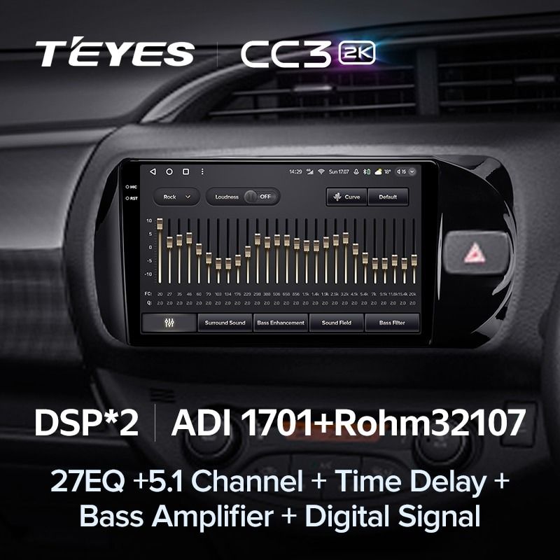 Штатная магнитола Teyes CC3 2K 4/32 Toyota Vitz III XP130 (2014-2019) Правый руль