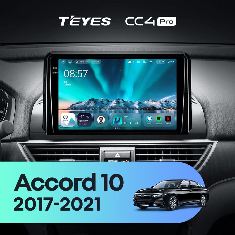 Штатная магнитола Teyes CC4 Pro 8/128 Honda Accord 10 CV (2017-2021) Тип-A