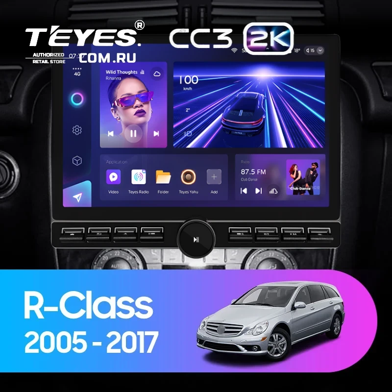 Штатная магнитола Teyes CC3 2K 6/128 Mercedes-Benz R-Class W251 R280 R300 R320 (2005-2017) F1 (13" с кнопками)
