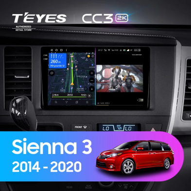 Штатная магнитола Teyes CC3 2K 4/32 Toyota Sienna 3 XL30 (2014-2020)