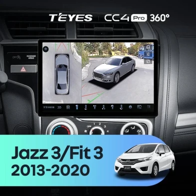 Штатная магнитола Teyes CC4 Pro 360 8/128 Honda Fit 3 GP GK (2013-2020) Тип-B (11")