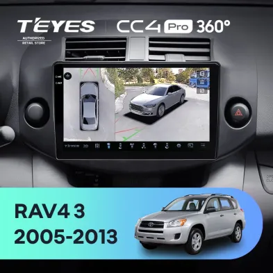 Штатная магнитола Teyes CC4 Pro 360 8/128 Toyota RAV4 3 XA30 (2005-2013) F2 10"