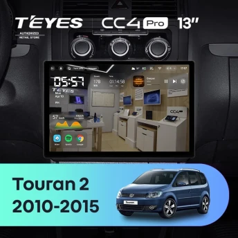Штатная магнитола Teyes CC4 Pro 12/256 Volkswagen Touran 2 1T (2010-2015) (13")