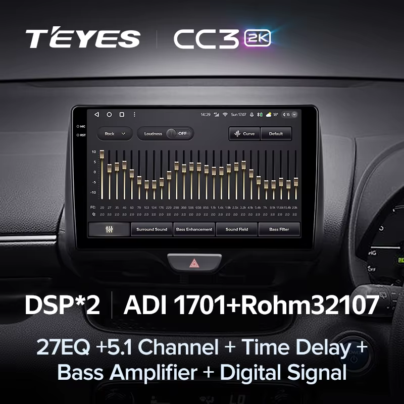 Штатная магнитола Teyes CC3 2K 4/32 Toyota Yaris (2020-2023) Правый руль