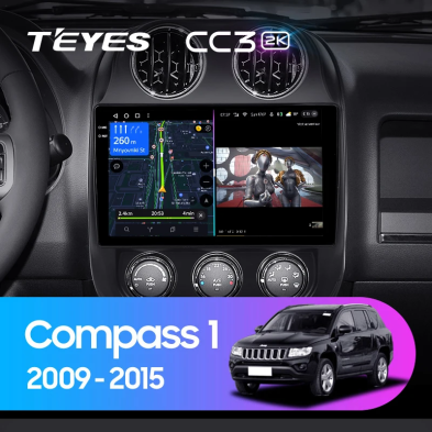 Штатная магнитола Teyes CC3 2K 6/128 Jeep Compass 1 MK (2009-2015)