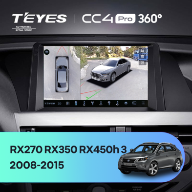Штатная магнитола Teyes CC4 Pro 360 8/128 Lexus RX270 RX350 RX450h AL10 3 (2008-2015) Тип-A